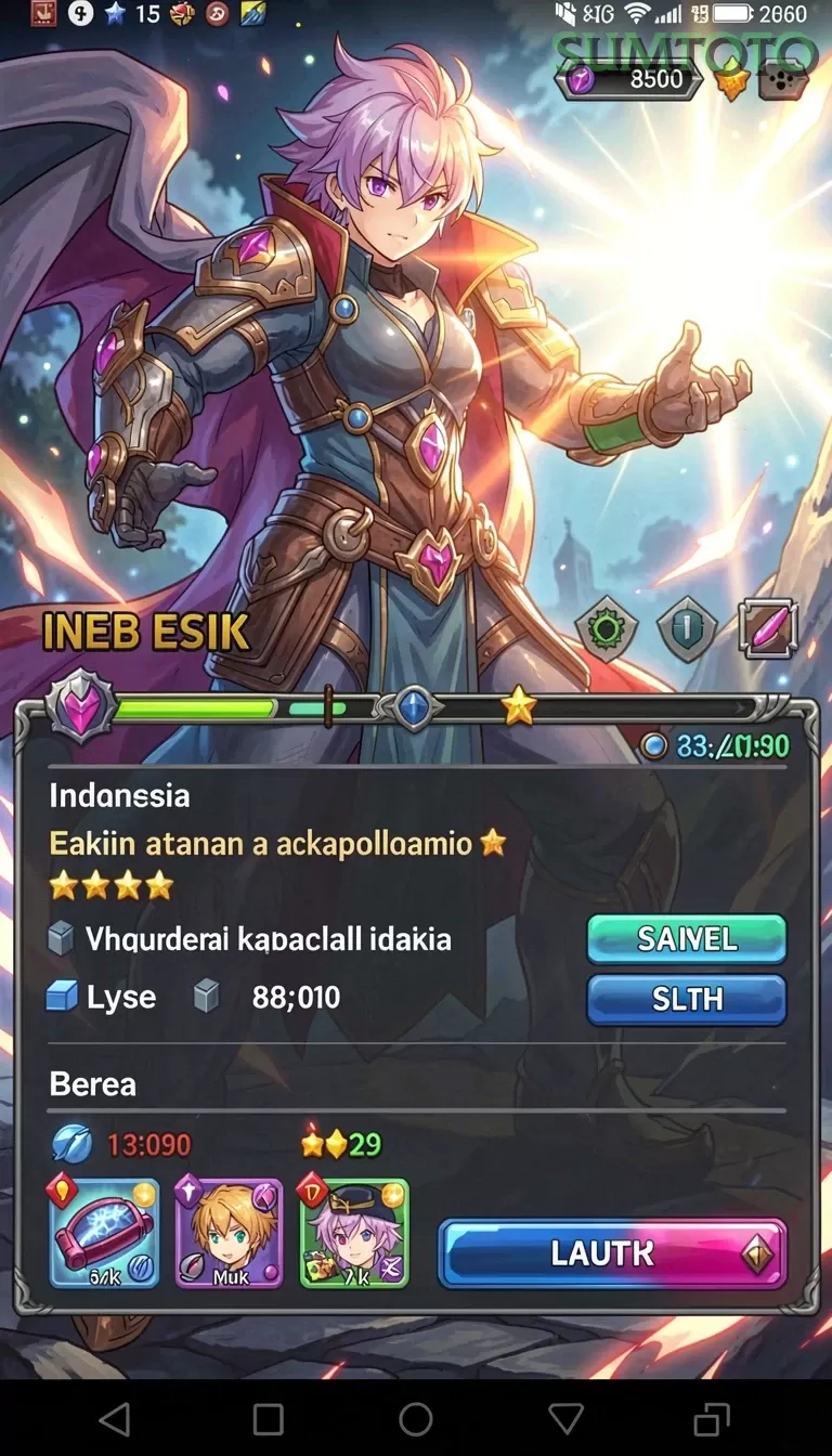 Cuplikan layar PROSLOT — menu navigasi